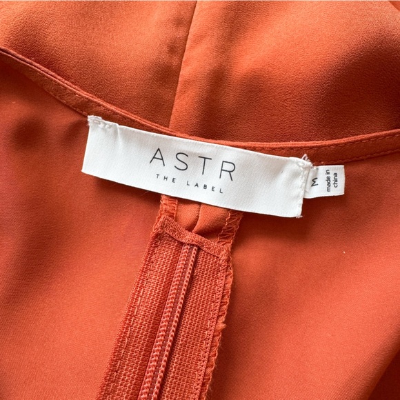ASTR • Satin Shirred Blouse in Rust - Picture 9 of 11